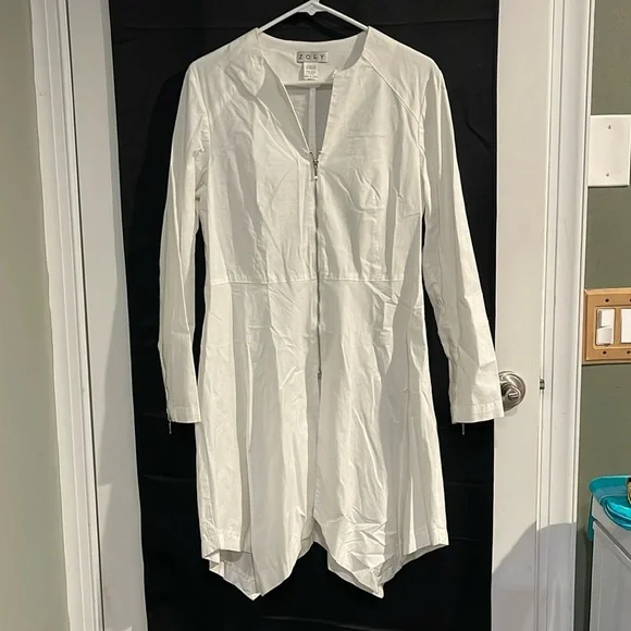 Zoey white zipper tunic size medium women’s - Picture 1 of 8